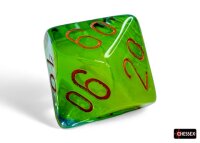 Würfelset: 7 Würfel mehrseitig Gemini® Polyhedral Plasma Green-Teal/orange Luminary™ 7-Die Set