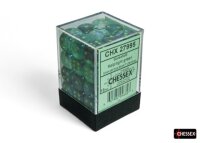 Würfelset: 36 Würfel 6-seitig Borealis® 12mm d6 Kelp/light green Luminary™ Dice Block™ (36 dice)