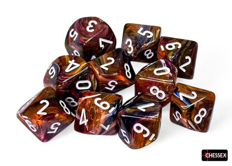 Würfelset: 10 Würfel zehnseitig Festive® Symphony™/white Set of Ten d10s