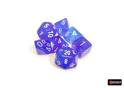Würfelset: 7 Würfel mehrseitig Nebula® Polyhedral Aura™/white Luminary™ 7-Die Set