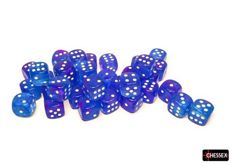 Würfelset: 36 Würfel 6-seitig Nebula® 12mm d6 Aura™/white Luminary™ Dice Block™ (36 dice)