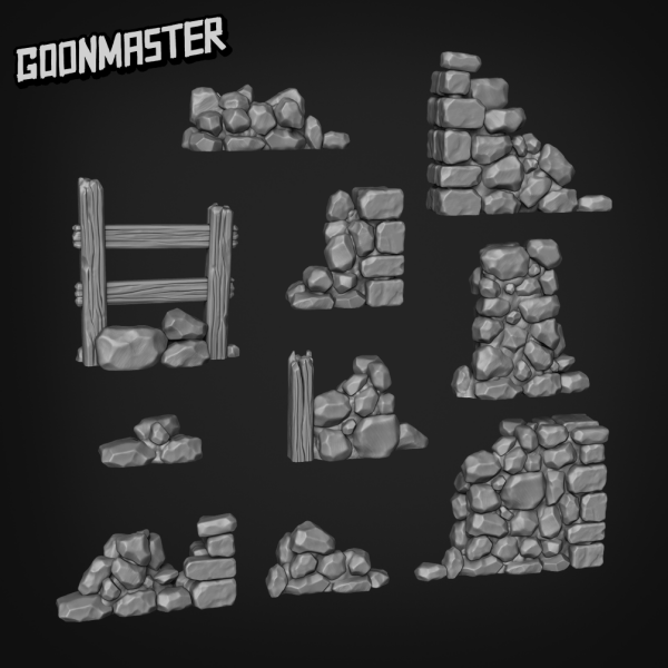 Goonmaster: Set 253 - Stone Walls (3D-Druck)
