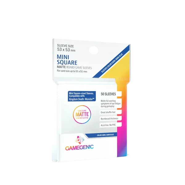Gamegenic MATTE Mini Square-Sized Sleeves Clear