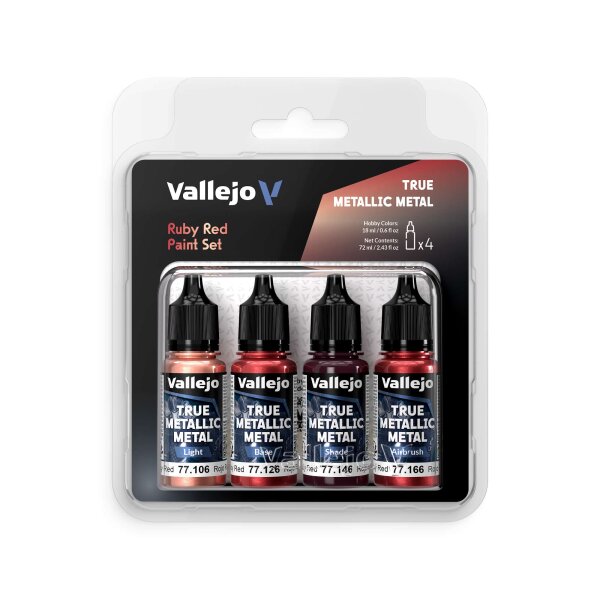 Ruby Red - True Metallic Metal Paint Set