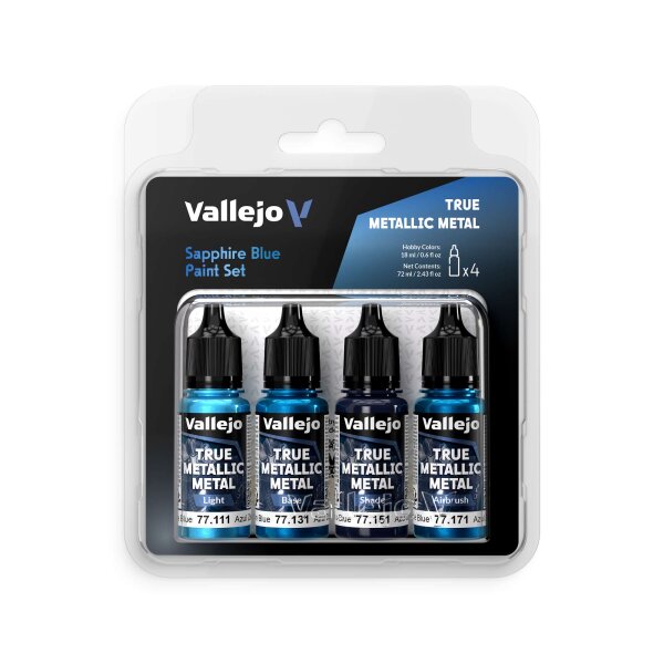 Sapphire Blue - True Metallic Metal Paint Set