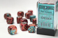 Würfelset: Gemini 16mm W6 Red-Teal/gold Würfel...