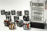 Würfelset: Gemini 16mm W6 Copper-Steel/white...