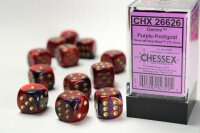 Würfelset: Gemini 16mm W6 Purple-Red/gold...