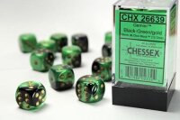 Würfelset: Gemini 16mm W6 Black-Green/gold...