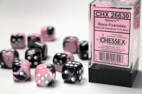 Würfelset: Gemini 16mm W6 Black-Pink/white...
