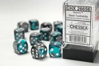 Würfelset: Gemini 16mm W6 Steel-Teal/white...