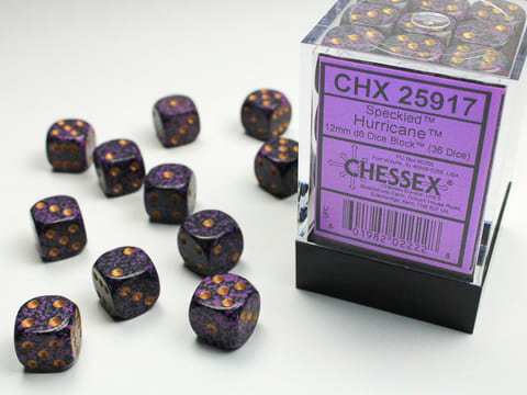 Würfelset: 36 Würfel, Speckled 12mm d6 Hurricane Dice Block