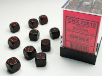 Würfelset: 36 Würfel, Opaque 12mm d6 Black/red...
