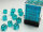Würfelset: 36 Würfel, Translucent 12mm d6 Teal/white Block