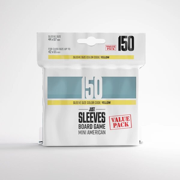 Just Sleeves - Mini American Size Yellow (150 Sleeves) (Boardgame)