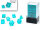 Würfelset: 7 Würfel mehrseitig Translucent Mini-Polyhedral Royal Teal/white