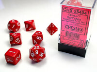 Würfelset: 7 Würfel mehrseitig Opaque Red/white