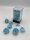 Würfelset: 7 Würfel mehrseitig Gemini Polyhedral Pearl Turquoise-White/blue Luminary