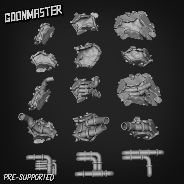 Goonmaster: Set 267 - Rubble Pipes (3D-Druck)