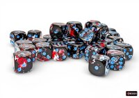 Würfelset: 36 Würfel sechsseitig Brush™ 12mm d6 Dark Side™/blue Dice Block™