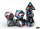 Würfelset: 7 Würfel mehrseitig Brush™ Polyhedral Dark Side™/blue