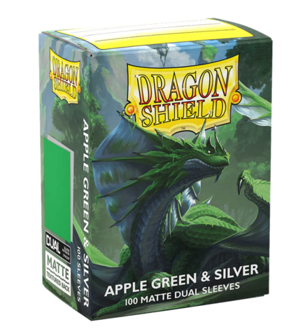 Dragon Shield Matte Dual - Apple Green & Silver (100)
