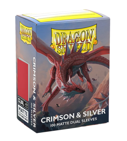 Dragon Shield Matte Dual - Crimson & Silver (100)
