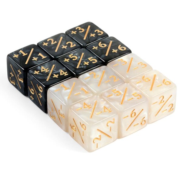 Positive Negative Dice Counters Oynx Marble - 12Stk