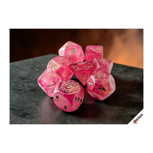 Würfelset: 7 Würfel mehrseitig Lab Dice Shimmer Ignis/Gold Polyhedral 7-Dice Set (with bonus die)